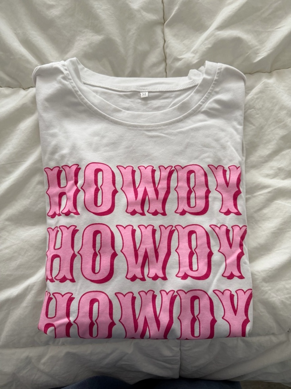 Tee with Pink 'HOWDY' Graphic
